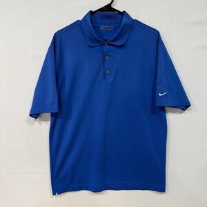 Nike Golf Polo Shirt Men's M Blue Dri-Fit Performance Athletic FitDry